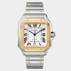 [CARTIER-까르띠에] santos -산토스 화이트 다이얼 옐로우 골드 베젤 39.8MM