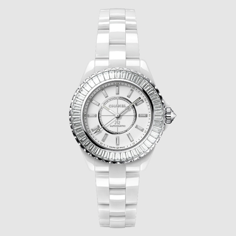 [CHANEL-샤넬] [j12] 바게트 다이아몬드 베젤 워치 칼리버 33MM 오토매틱