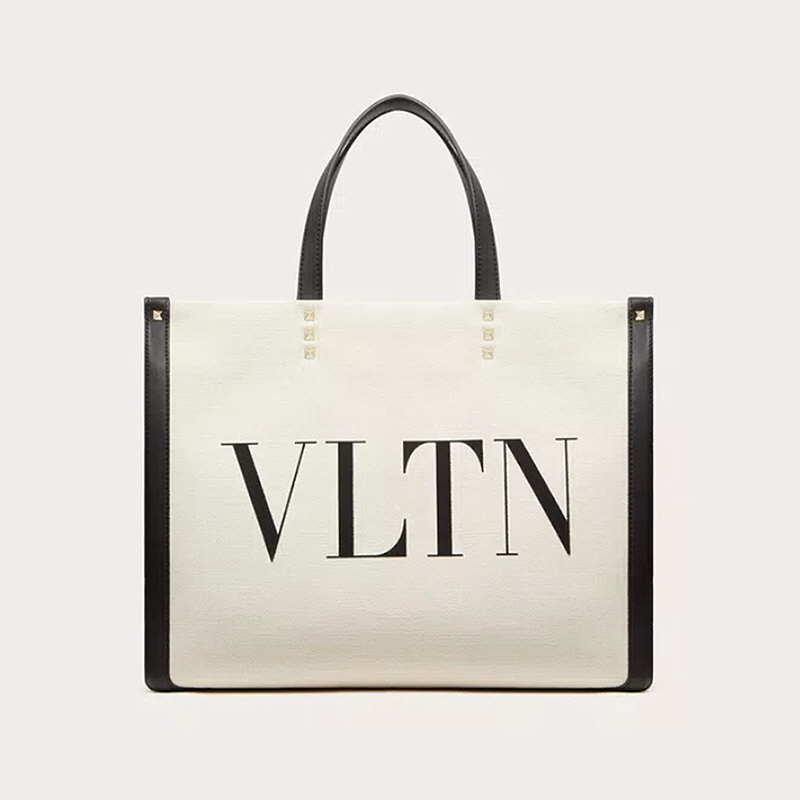 [프리미엄급] V 발발렌티노 스몰 사이즈 VLTN 프린트 캔버스 쇼퍼백