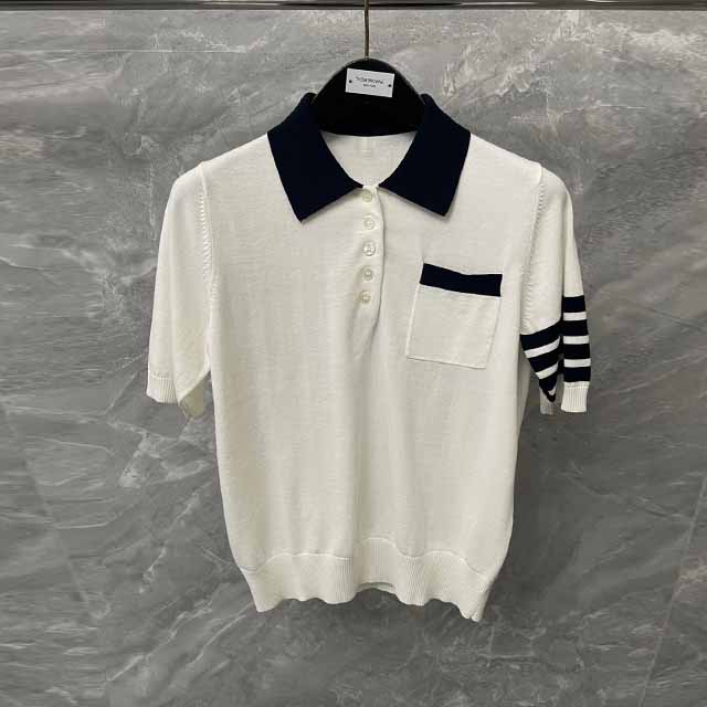 톰브라운 THOMBROWNE 여성 폴로 니트 반팔