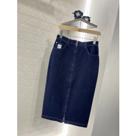 펜디 FENDI 여성 데님 스커트