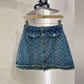 루이비통 LV 여성 데님 스커트