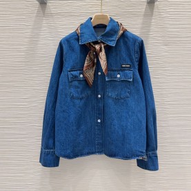 미우미우 MIUMIU 여성 데님 자켓