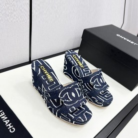 샤넬 CHANEL 여성 웨지힐 뮬