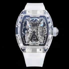 [Richard Mille-리차드밀] 트랜스페어런트 사파이어 화이트 러버밴드 RM53-02