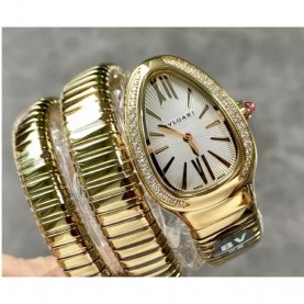 [BULGARI-불가리] 세르펜티 투보가스 골드 다이아몬드 화이트다이얼  쿼츠  35mm