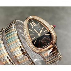 [BULGARI-불가리] 세르펜티 투보가스 로즈골드다이아몬드 블랙다이얼 쿼츠 35mm