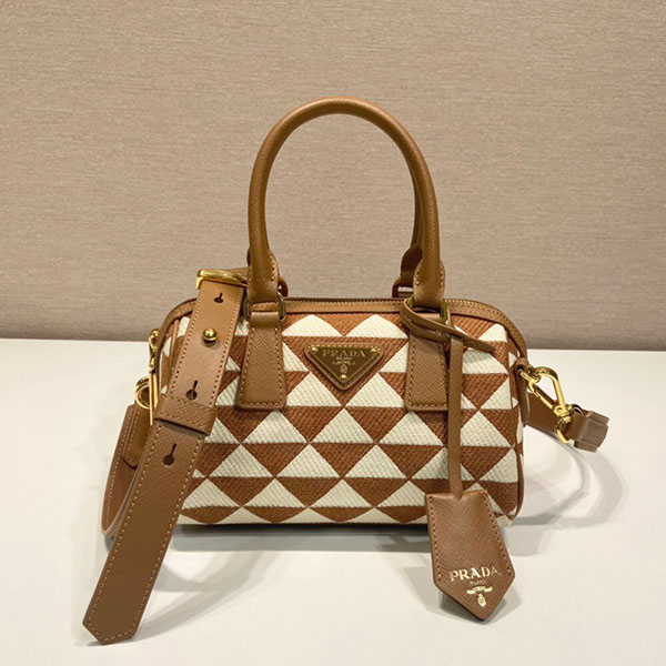 [PRADA-프라다] 갤러리아 자카드 탑핸들백