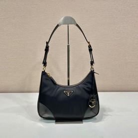[PRADA-프라다] 리나일론 및 브러쉬드 가죽 숄더백