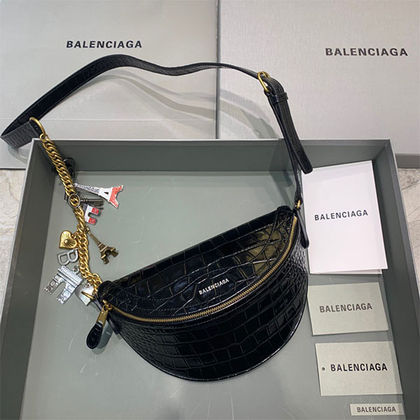 [BALENCIAGA-발렌시아가] 수베니어 XXS 크록 벨트백