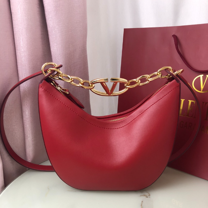 [VALENTINO-발렌티노] 브이로고 문 나파레더 미니 호보백