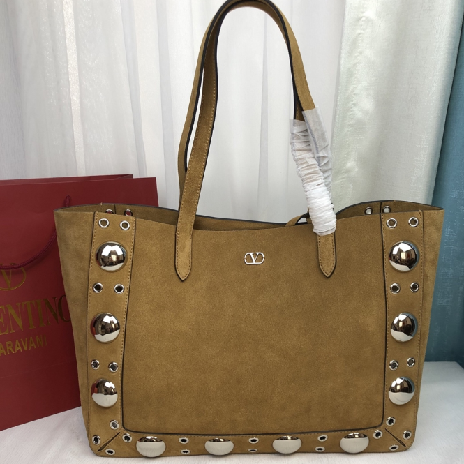 [VALENTINO-발렌티노] 가라바니 넬코트 스웨이드  미듐 쇼퍼백