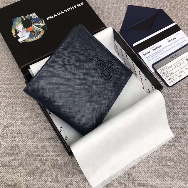 [PRADA-프라다] 사피아노 및 가죽 지갑