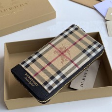 [BURBERRY-버버리] 체크 패치워크 지퍼 지갑