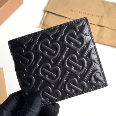 [BURBERRY-버버리] 송아지 가죽 엠보 반지갑