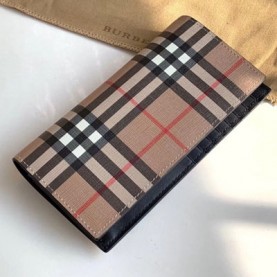 [BURBERRY-버버리] 빈티지 체크 E-캔버스 장지갑