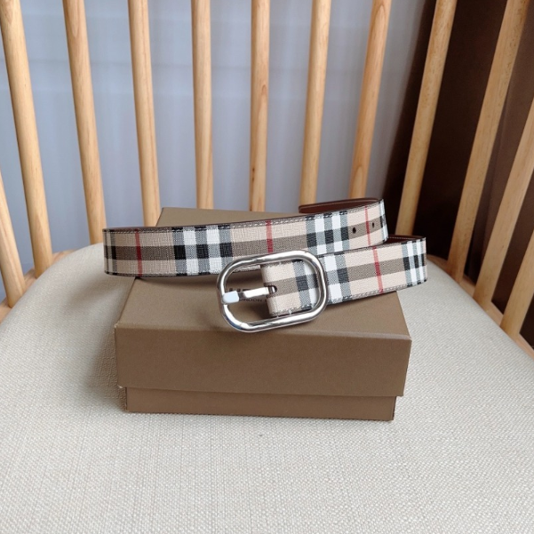 [BURBERRY-버버리] 여성 체크 레더 벨트