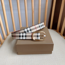 [BURBERRY-버버리] 여성 체크 레더 벨트