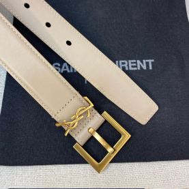 [SAINT LAURENT-생로랑] 스퀘어 로고 벨트