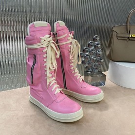 릭 오웬스 Rick Owens 남여공용 카고 바스켓 레더롱 하이탑