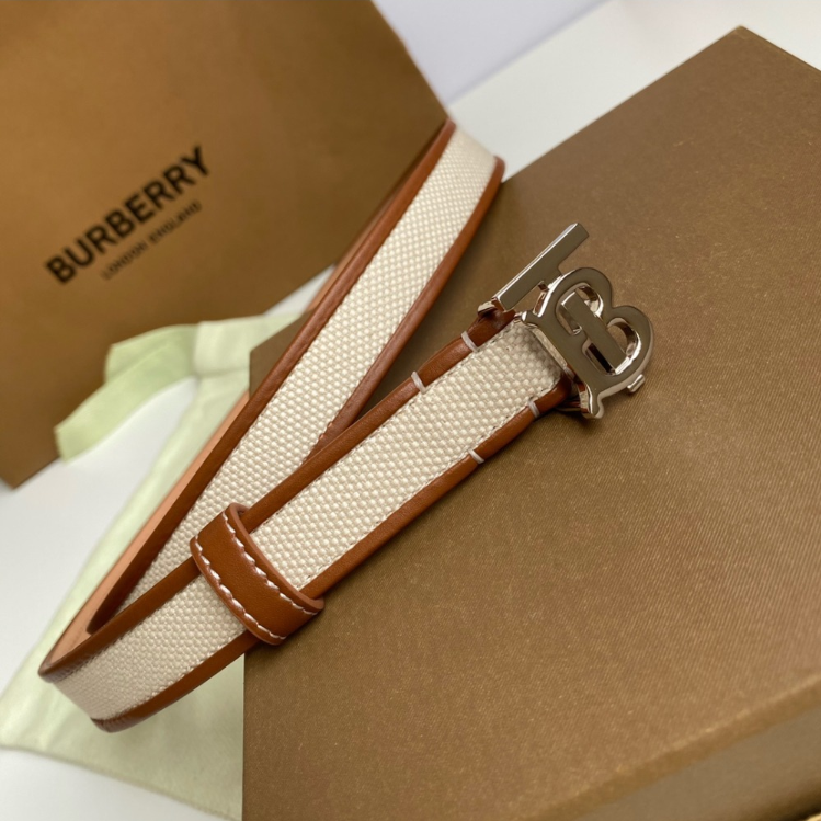 [BURBERRY-버버리] 여성 캔버스 레더 TB 벨트