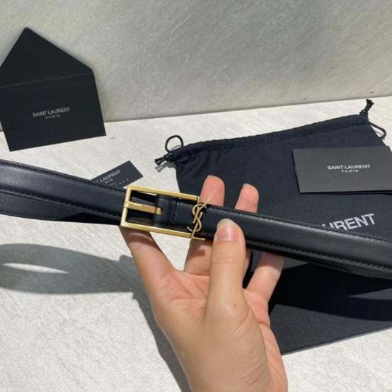 [SAINT LAURENT-생로랑] 로고 버클 벨트