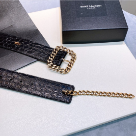 [SAINT LAURENT-생로랑] 사각 체인 버클 벨트