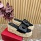 발렌티노 VALENTINO 여성 브이로고 웨지힐 슬리퍼