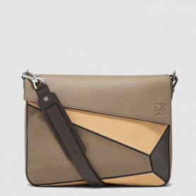 [LOEWE-로에베]  퍼즐 밀리터리 메신저 백 - 소프트 그레인 카프스킨