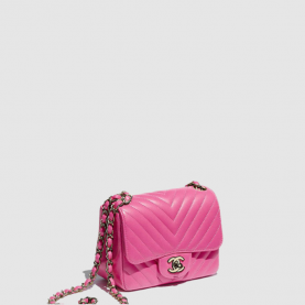 [CHANEL-샤넬] 클래식  쉐브론  램스킨 쁘띠삭