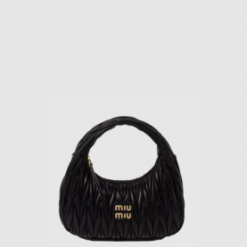 [MIUMIU-미우미우] 완더 마테라쎄 나파 가죽 호보백  미디움