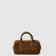 [MIUMIU-미우미우] 아르카디 패딩 스웨이드 탑핸들 스몰