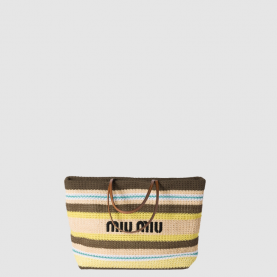 [MIUMIU-미우미우] 라피아 앤 코튼 토트백