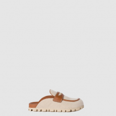 [MIUMIU-미우미우] 캔버스와 가죽 뮬 5D377E