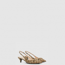 [GUCCI-구찌] GG 캔버스 슬링백 펌프스 782627