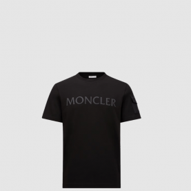 [MONCLER-몽클레어] 라미네이트 로고 코튼 티셔츠