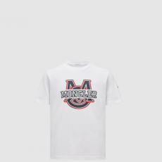 [MONCLER-몽클레어] 바시티 로고 모티프 코튼 티셔츠