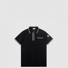 [MONCLER-몽클레어]로고 패치 코튼 폴로 셔츠