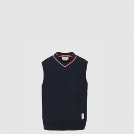 [THOM BROWNE-톰브라운] RWB 패치 트리밍 베스트