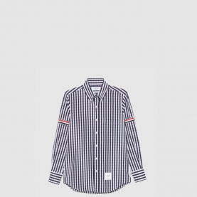 [THOM BROWNE-톰브라운]깅엄 체크 포플린 암밴드 셔츠