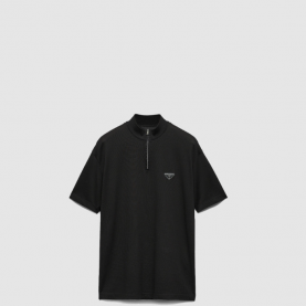 [PRADA-프라다] 쇼트 슬리브 피케 및 리나일론 모크 터틀넥