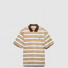 [PRADA-프라다]스트라이프 폴로 카라 코튼 티셔츠