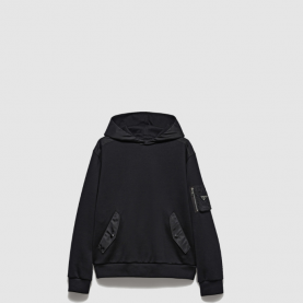 [PRADA-프라다] 코튼 플리스 & 리 나일론 후디