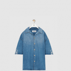 [LOEWE-로에베] 애너그램 쇼트 슬리브 셔츠 데님