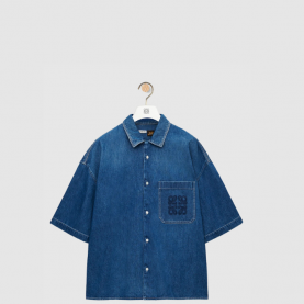 [LOEWE-로에베] 쇼트 슬리브 셔츠 데님