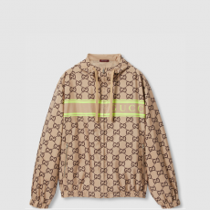 [GUCCI-구찌] 라이트 나일론 GG 프린트 후드 재킷