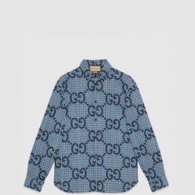 [GUCCI-구찌] 점보 GG 체크 울 셔츠