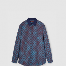 [GUCCI-구찌] GG 비쉬 코튼 울 자카드 셔츠