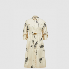 [MONCLER-몽클레어] 플로럴 프린트 코튼 셔츠 드레스