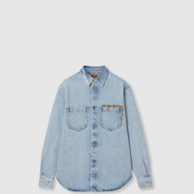 [GUCCI-구찌] GG 인서트 워시드 데님 셔츠